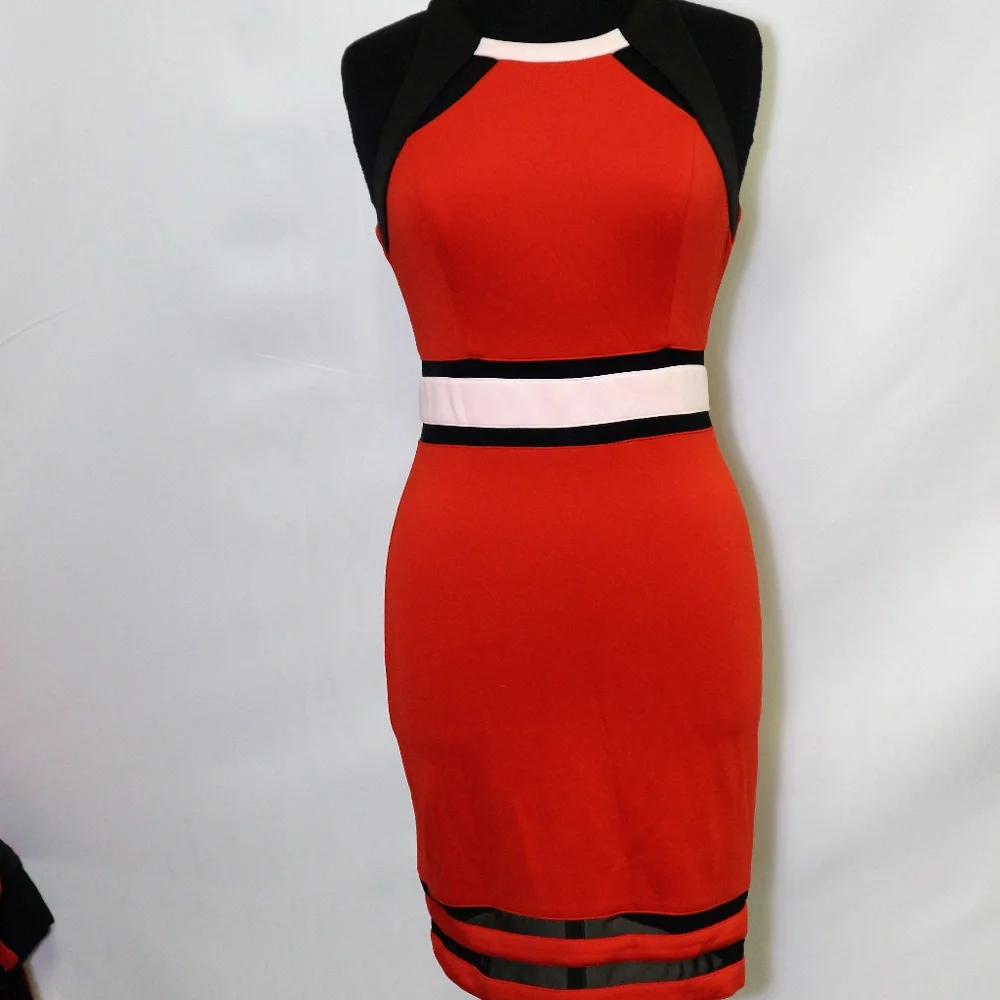 GUESS Striped Open back Sheath Dress Like New Sz Small 4-6 Wmn - Picture 1 of 8